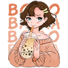 Kawaii Anime Girl Bubble Tea Tapioca Balls Boba Mi