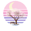 Ciliegio in fiore giapponese pastello goth moon