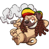 Rasta Pug Smoking A Joint