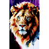 Watercolour Lion's Head