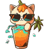 Cat Love: Beach and Cocktail