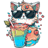 Cat love in cocktail style
