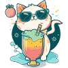 Cat love in cocktail style