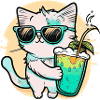 Die coolste Katze am Strand