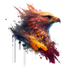 Roter Raubvogel mit gelben Augen, Adler Design