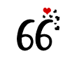 66th birthday anniversary hearts 66