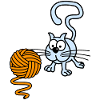 Cat playing with a ball
