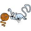 Cat playing with a ball