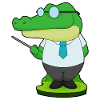 Crocodile Teacher Pointing Stick School
