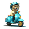 Laughing Cat on Scooter Gift