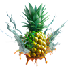 Farbenfrohe Ananas