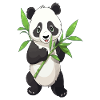Panda with bamboo