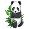 Panda with bamboo branch