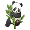 Knuffiger Panda mit Bambuszweig