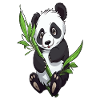 Cute panda with bamboo