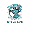 Earth Guardian: Teal Globe and Trees
