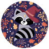 Raccoon with autumn pattern