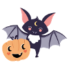 Bat with pumpkin