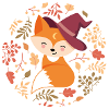 Fuchs mit Herbstmuster