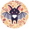 Bat with autumn pattern