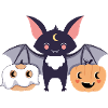 Bat with pumpkins