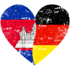 Cambodia Germany Flag Heart