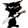 Katze mit Messer