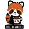 Cute Red Panda Coffee Addict