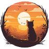 Cat with sunset