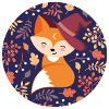 Fox with autumn pattern