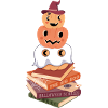 Pumpkins on Halloween Book Stacks