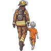Papa Héros Pompier Pompier Brave