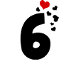 6 hearts 6th birthday