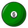 Billardkugel 6 grün Billard sechs