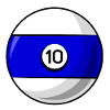 Billiard ball 10 blue Billiards ten