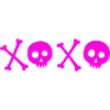 XOXO pink skulls