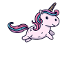 Süßes Kawaii Einhorn Springt