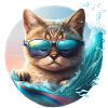 Chat de surf