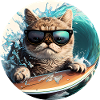 Chat de surf