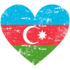 Azerbaijan flag heart