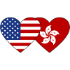 USA Hong Kong Flag Heart
