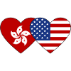 Hong Kong USA Flag Heart