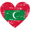 Maldives flag heart