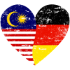 Malaysia Germany Flag Heart