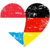 Luxembourg Germany Flag Heart