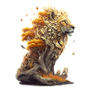 Löwe mit Savannen Elementen, Löwendesign