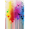 Splashes of paint and lines