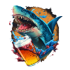 Beer-drinking shark
