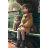 Manga Girl Cat Gift
