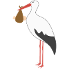 Stork Carrying Baby